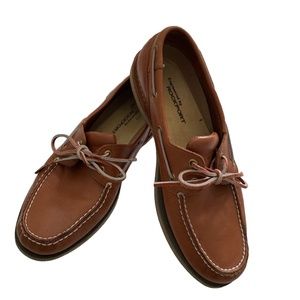 Rockport Men's Perth Brown Leather Boat Deck Shoes - 11M